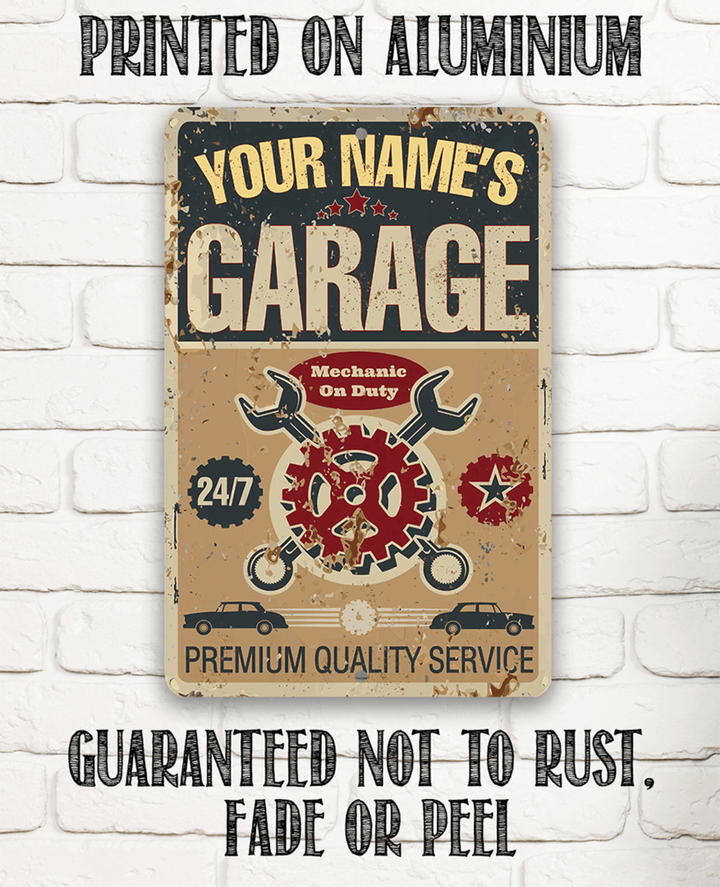 Tin Personalized Garage Metal Sign Indoor Outdoor Auto Shop Home Decor Gift for Mechanic