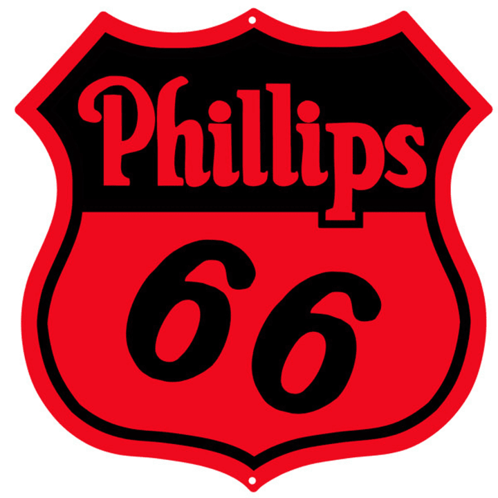 Phillips 66 Cut Out Metal Sign 16 x 16 Inches 22 Gauge Metal Vintage Style Retro Garage Art RG