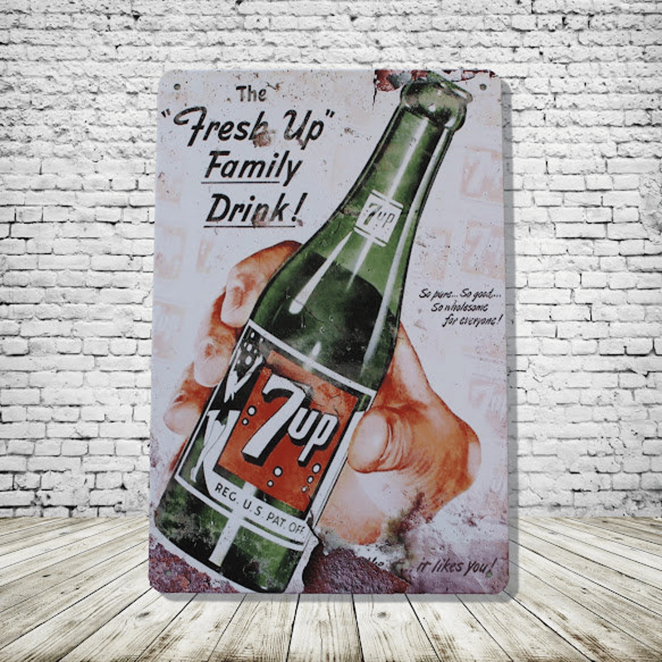 7up Vintage Style Antique Collectible Tin Sign Metal Wall Decor Garage Man Cave Game Room Bar Fast Shipping