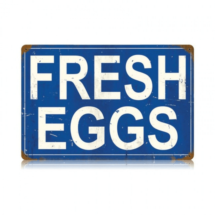 Farm Fresh Eggs metal sign  inches vintage style home decor wall art PS