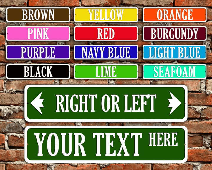Custom Street Sign 4&quot; x 18&quot; | Directional Sign | Personalized Name Sign | Vintage Style Road Sign