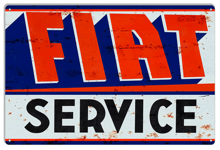 Fiat Service Metal Sign 3 Sizes Available Vintage Style Retro Garage Art RG
