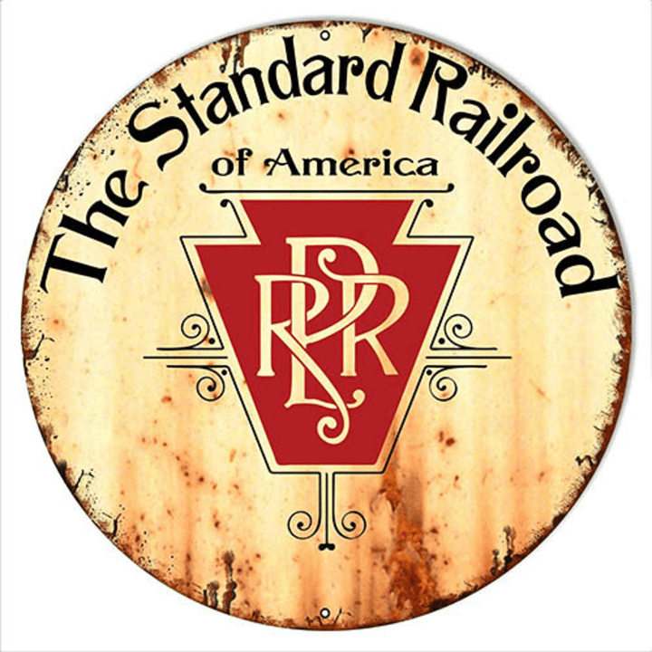 PRR Railroad 4 Sizes Aged Style 22 Gauge Metal Advertising Sign Vintage Style Retro Reproduction Garage Wall Art RG