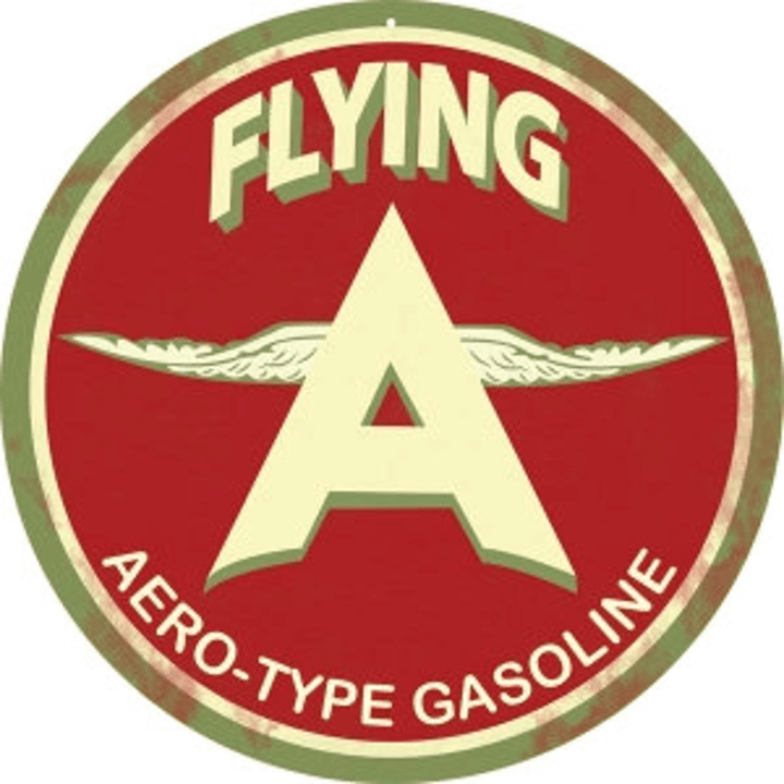 Flying A Gasoline Sign Vintage Aged Style Metal Sign 4 Sizes Available Vintage Style Retro Garage Art RG
