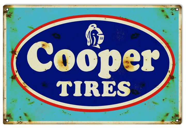 Cooper Tires 1 Aged OR New Style 040 Gauge Aluminum Metal Vintage Retro Garage Art RG
