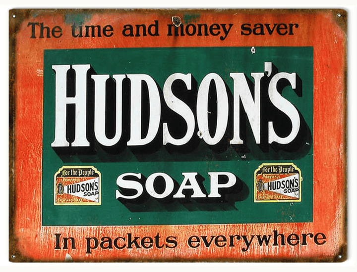 Hudsons Soap Metal Sign  vintage style retro country advertising art wall decor RG
