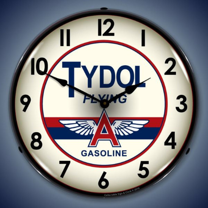 LED Tydol Flying A Gasoline Backlit Lighted Advertising Sign Clock Vintage Style Retro Auto Gas Oil Garage Art 201002241