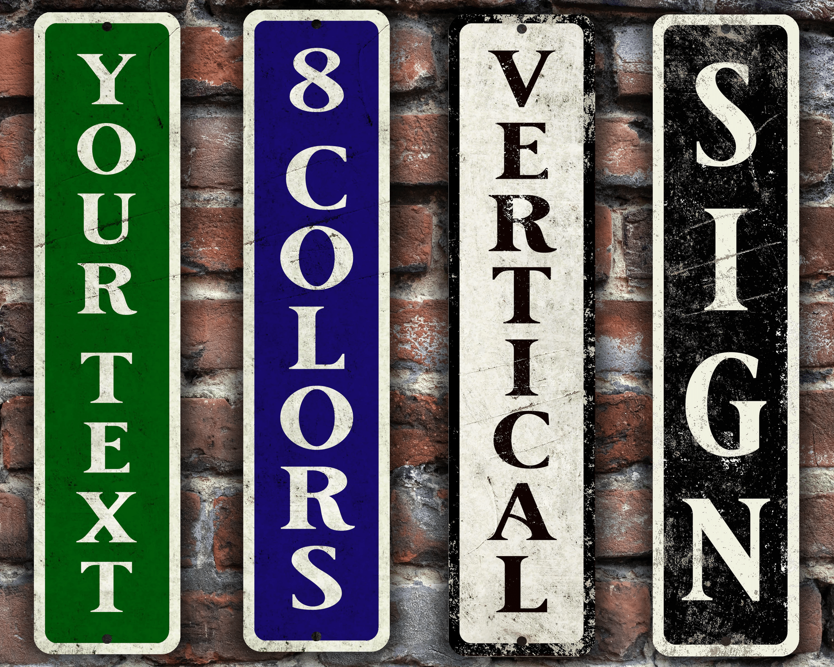 Custom Vertical Sign | Vintage Design | 6 Color Choices | Weatherproof