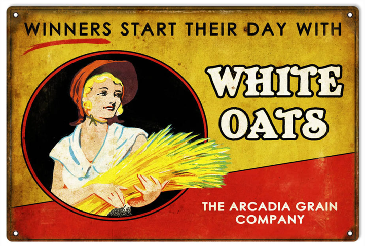 White Oats Flour Metal Sign  vintage style retro country advertising art wall decor RG
