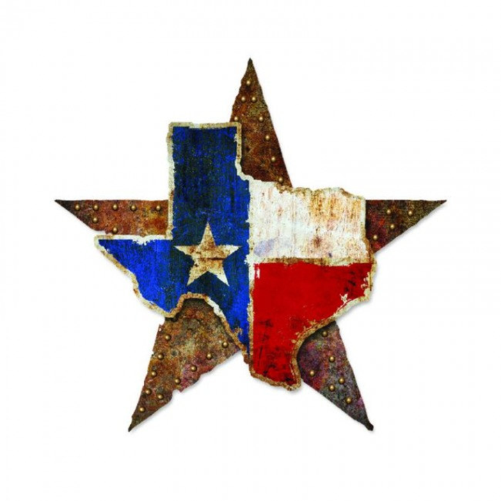 Texas Star Map 3 D layered 3 Dimensional Metal Sign 3 Sizes American made vintage style Man Cave garage art RB