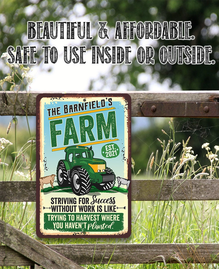 Personalized Farm Metal Sign Aluminum Tin Awesome Metal Poster