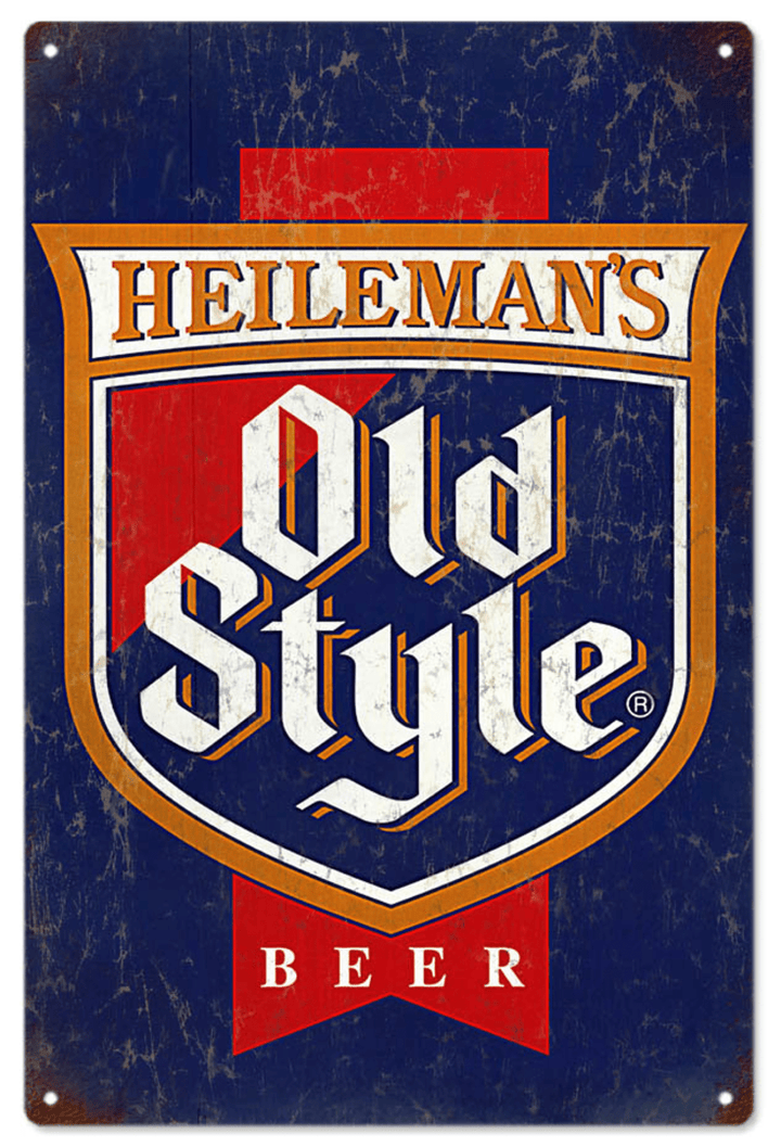 Heilemans Old Style Beer Bar Sign Metal Sign  vintage style bar man cave retro country advertising art wall decor RG