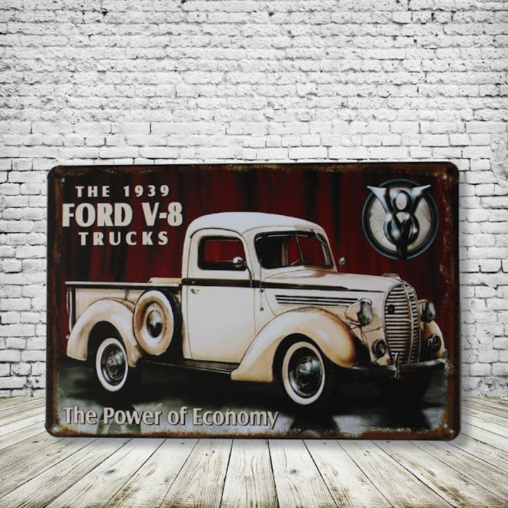 Ford Trucks Vintage Style Antique Collectible Tin Sign Metal Wall Decor Garage Man Cave Game Room Bar Fast Shipping