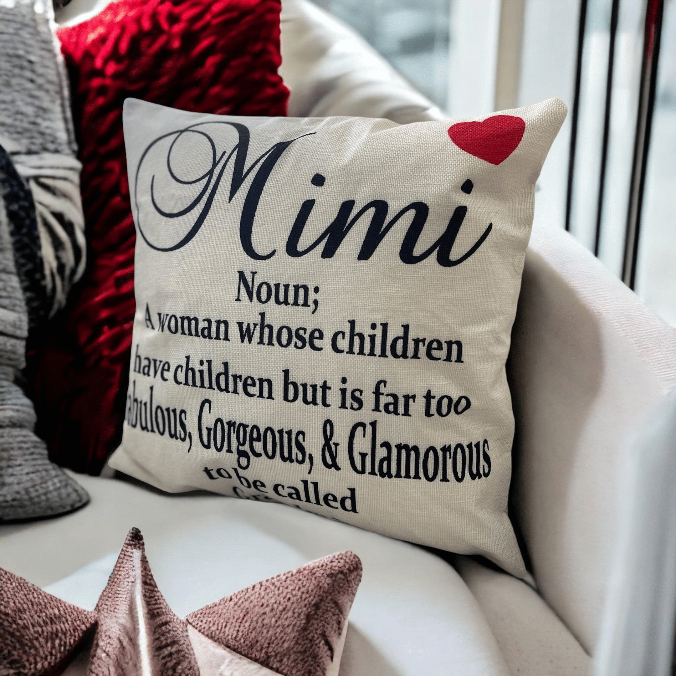 Indoor Pillow Cover Decorative Home Decor Mimi Grandma Throw Pillow Covers Case 18x18inches | Sofa Decorative Cushion Cover