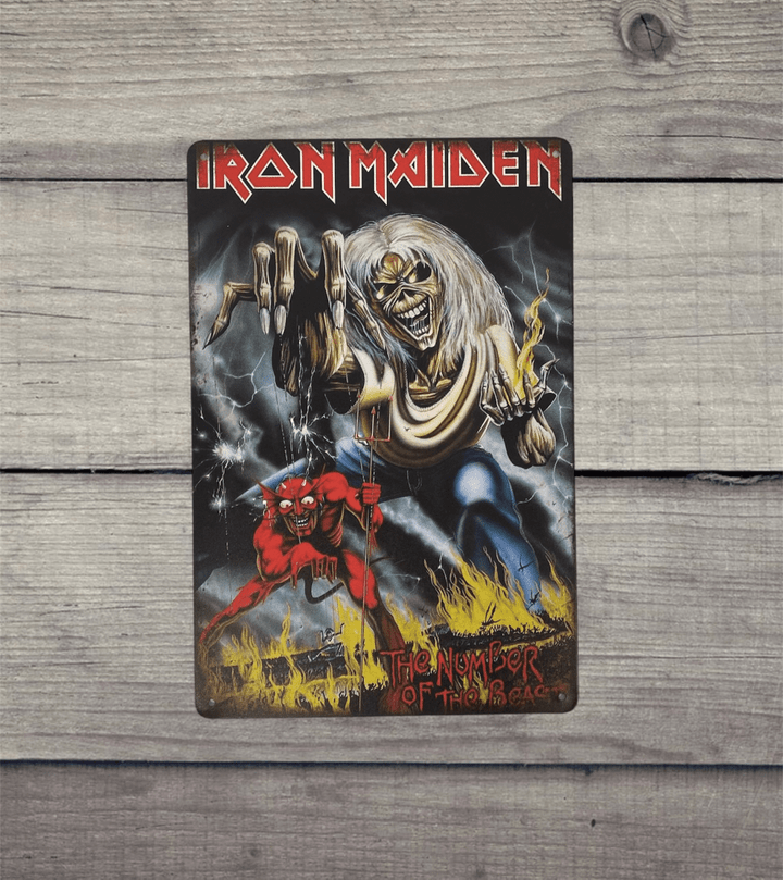 Iron Maiden Vintage Antique Style Collectible Tin Sign Metal Wall Decor Garage Man Cave Game Room Bar Fast Shipping