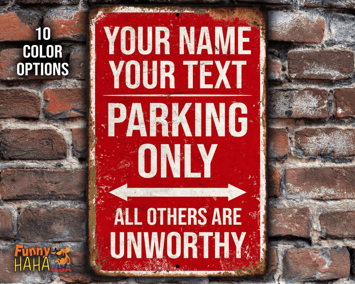 Personalized Parking Sign Distressed Appearance