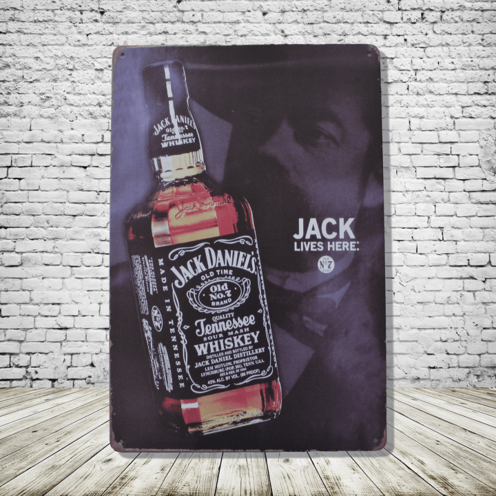 Jack Daniels Tennessee Whiskey Vintage Style Antique Collectible Tin Sign Metal Wall Decor Garage Man Cave Game Room Bar Fast Shipping