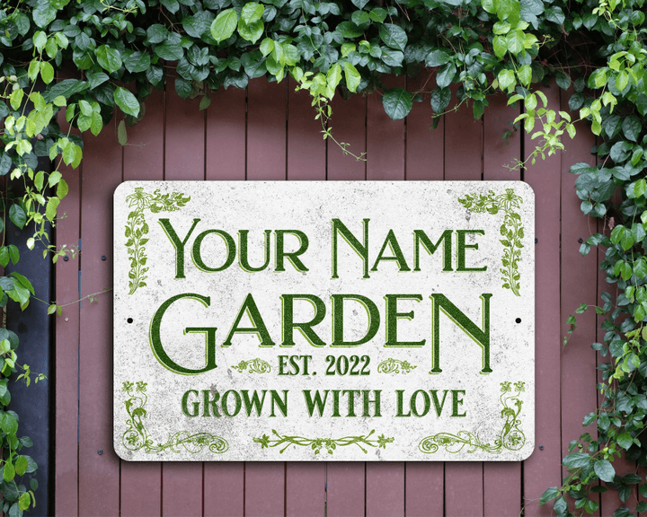 Personalized Metal Garden Sign | Custom Garden Sign | Outdoor Garden Plot | Vintage Design