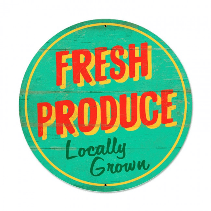 Farm Stand Fresh Produce metal sign 14 x 14 inches retro planet vintage style home decor wall art rpc317