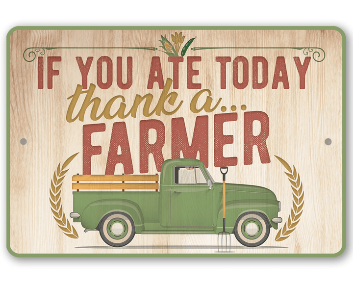 Tin Metal Sign Thank a Farmer Indoor Outdoor Decor for Home Restaurant Grocery Store