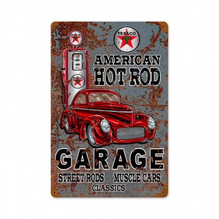 Hot Rod Texaco Gas Metal Sign vintage style retro gas oil garage art wall decor sm118