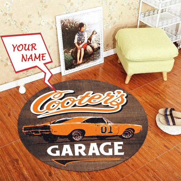 Personalized General Lee The Dukes Of Hazzard Cooter'S Garage Round Mat Living Room Rugs, Bedroom Rugs, Kitchen Rugs Xl (48In)