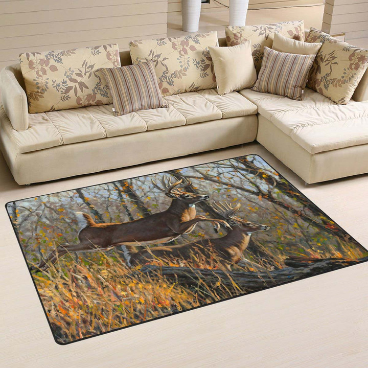Deer Hunting Art Area Rug, Carpet 06820