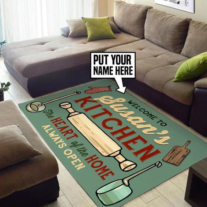 Personalized Kitchen The Heart Of The Home Always Open Area Rug Carpet  Small (3x5ft)