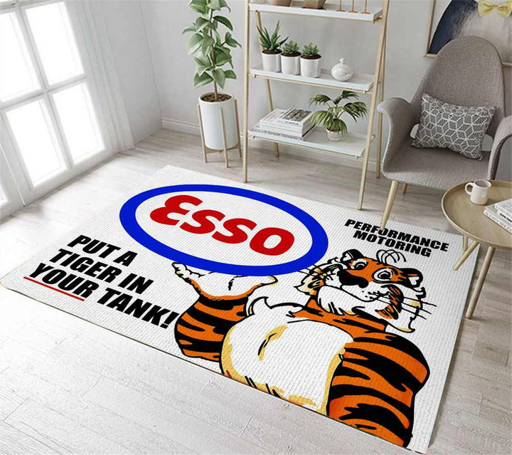 Esso Rustic Look Vintage Retro Put A Tiger In Your Tank Man Cave Area Rug Carpet  Small (3x5ft)