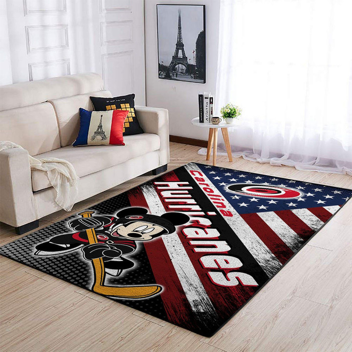 Carolina Hurricanes Nhl Team Logo Mickey Us Style Area Rugs For Living Room Rectangle Rug Bedroom Rugs Carpet Flooring Gift RS135891