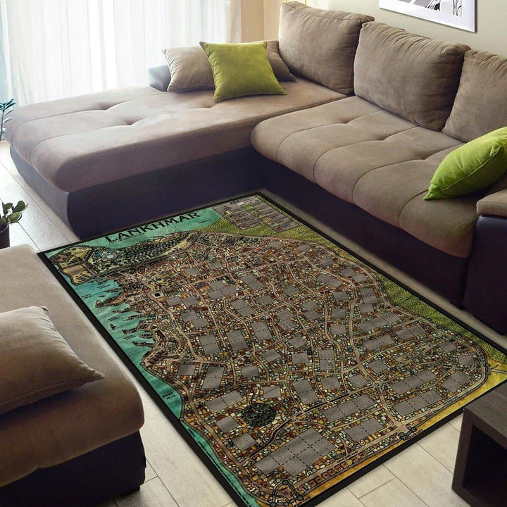 Dungeons & Dragons Lankhmar City Adventure Map Rectangle Rug Decor Area Rugs For Living Room Bedroom Kitchen Rugs Home Carpet Flooring TTG012889