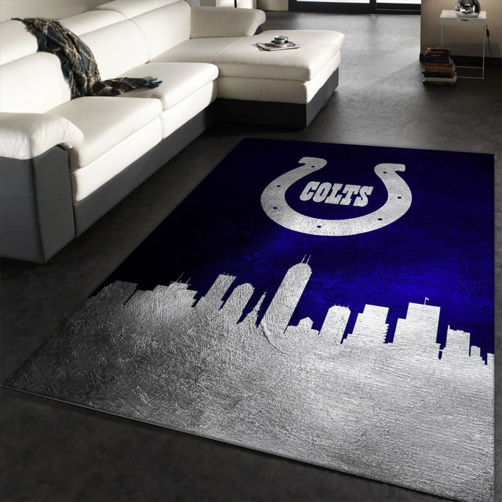 Indiana Colts Skyline And Rectangle Rug Decor Area Rugs For Living Room Bedroom Kitchen Rugs Home Carpet Flooring TTG016520