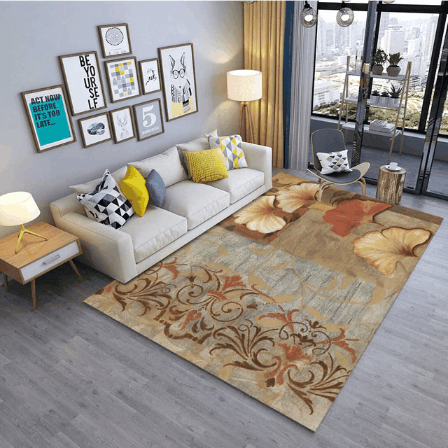 Modern Art Retro Flower Anti Skid Rectangle Area Rugs Carpet For Living Room, Bedroom, Kitchen Rugs, Non-Slip Carpet Rp122545