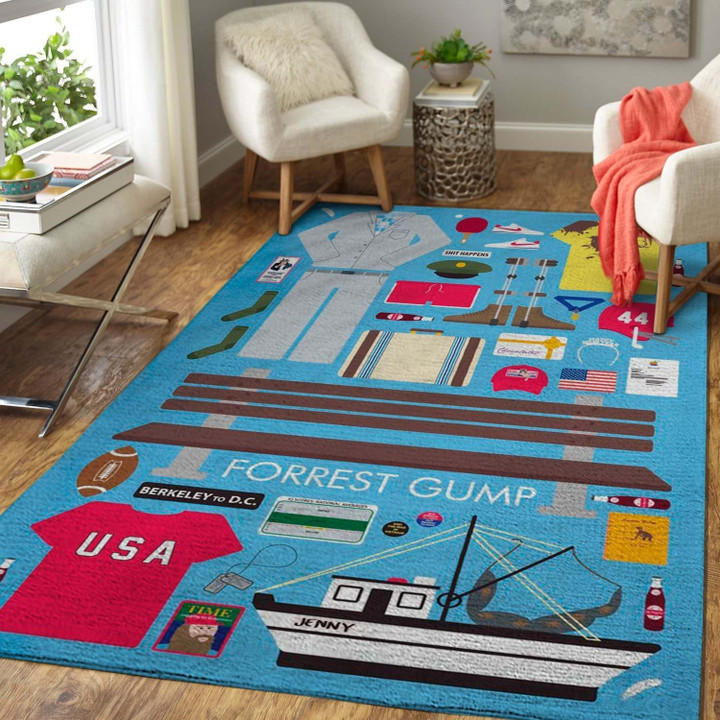 Movie Fans Forest Gump Area Movie Rectangle Area Rugs Carpet For Living Room, Bedroom, Kitchen Rugs, Non-Slip Carpet Rp122643