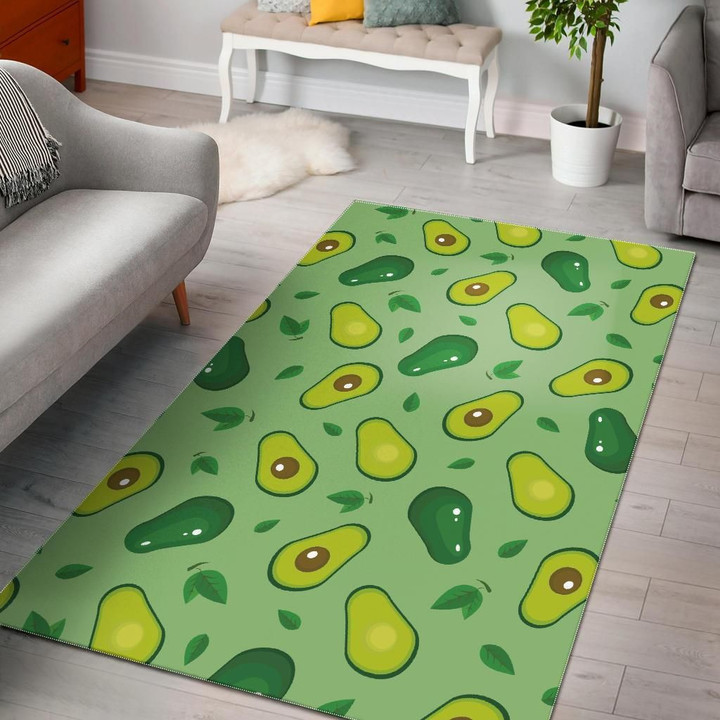 Avocado Pattern Green Background Area Rug Bold Patterns Tasteful Style Home Decor