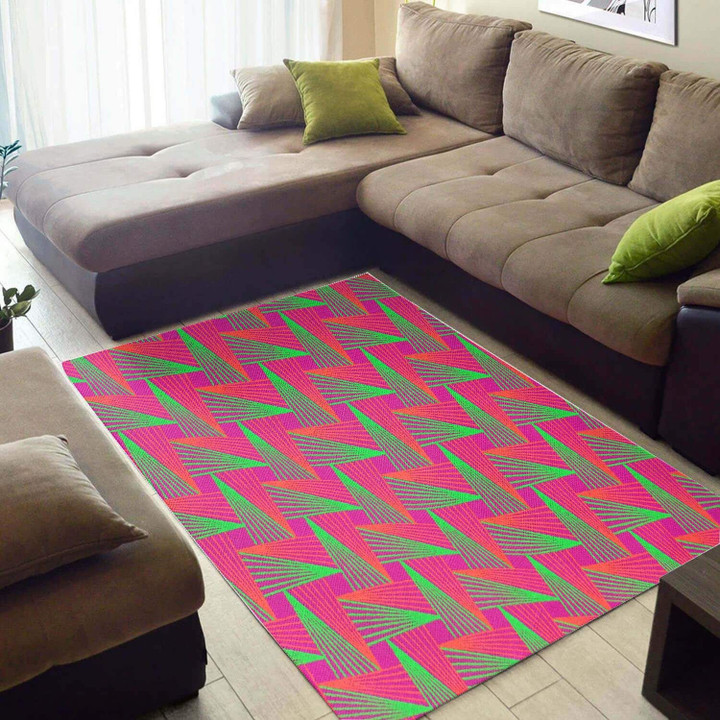Vivid Zigzag Abstract African American Area Rug Home Decor