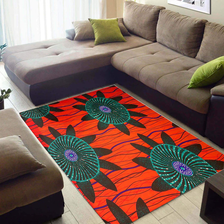 Trendy African Themed Afrocentric Pattern Art Area Rug Home Decor