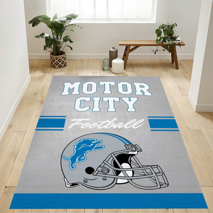 Motor City Football Area Rug Bedroom Rug Home US Decor Indoor Outdoor Rugs