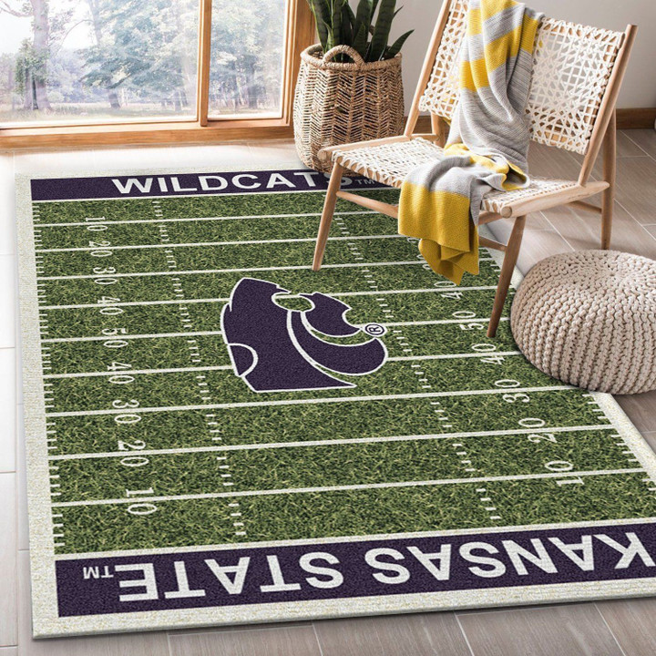 College Kansas State Team Logo Area Rug, Living Room Rug, Family Gift US Decor Indoor Outdoor Rugs