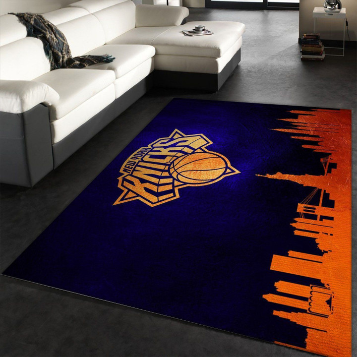 New York Knicks Skyline Team Area Rug, Living room and bedroom Rug, Home US Decor Indoor Outdoor Rugs