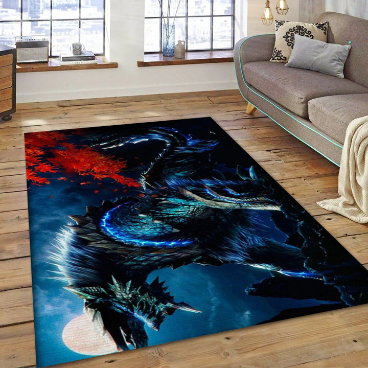 Zinogre Video Game Area Rug For Christmas, Area Rug Christmas Gift Decor Indoor Outdoor Rugs