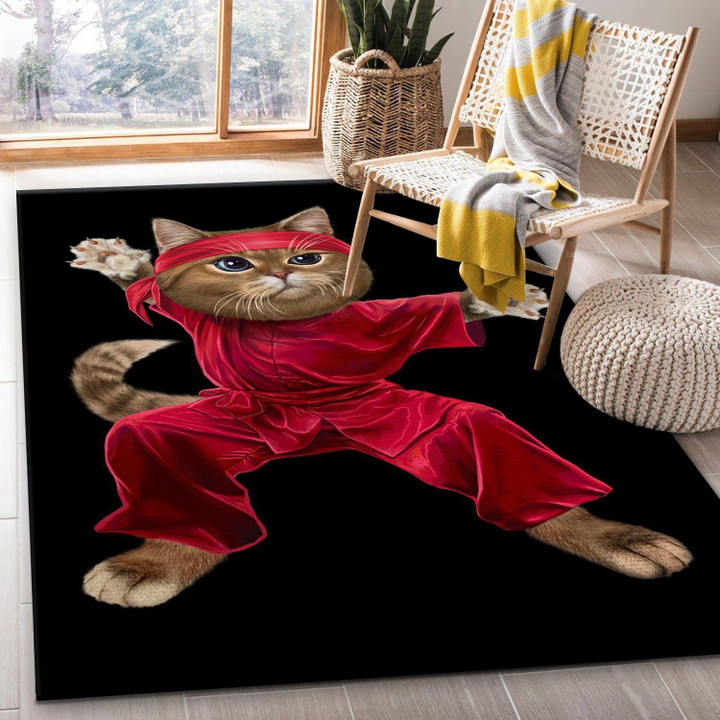 Chinese Legend Kungfu Cat Area Rug Carpet Bedroom Home US Decor Indoor Outdoor Rugs