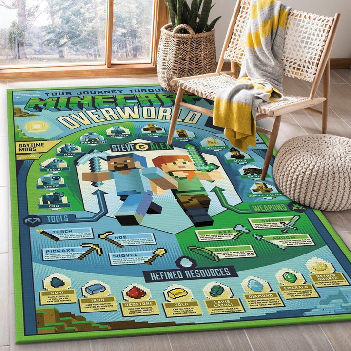 Minecaft Gaming Collection Area Rugs Living Room Carpet Floor Decor The US Decor Indoor Outdoor Rugs