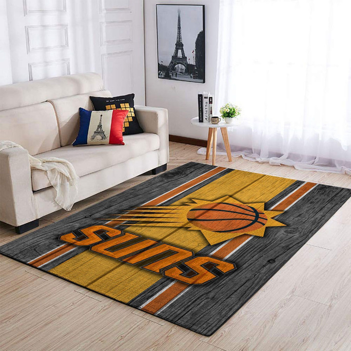 Phoenix Suns Team Logo Wooden Style Nice Gift Home Decor Rectangle Area Rug Indoor Outdoor Rugs