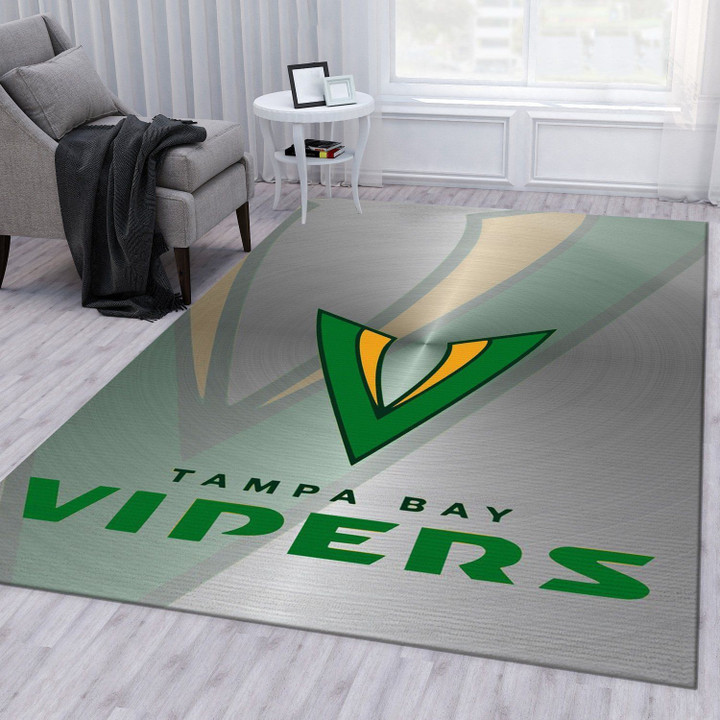 Tampa Bay Vipers Xfl Football Team Area Rug For Gift Living Room Rug Home US Decor Indoor Outdoor Rugs
