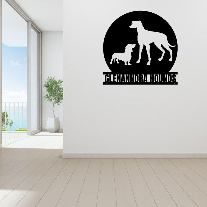 Custom Dashounds and Greyhound Dog Cut Metal Sign, Personalized Sign Decoration For Room, TTN
