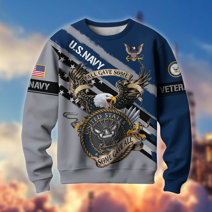 All Gave Some, Some Gave All Sweatshirt US Navy Eagle Veteran Military