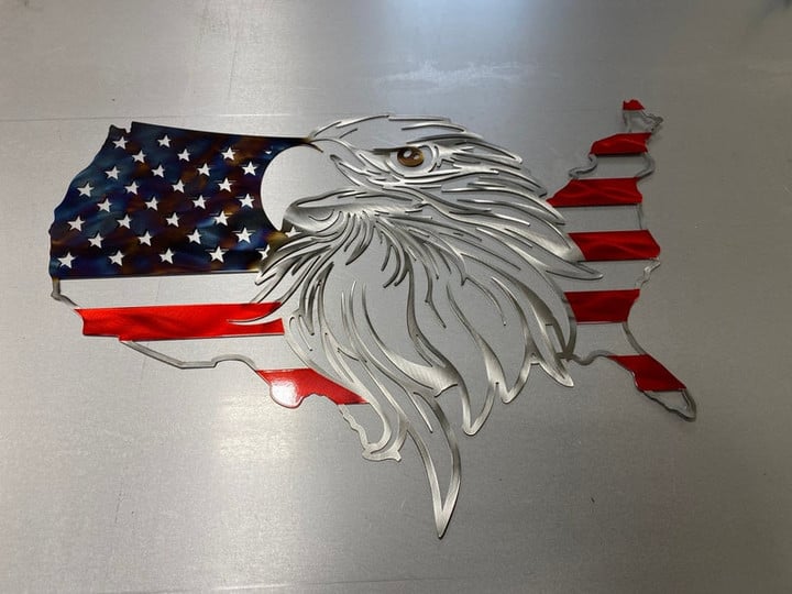 United States American Flag, Eagle Flag, Metal Flag, Patriotic Rustic Man Cave Decor