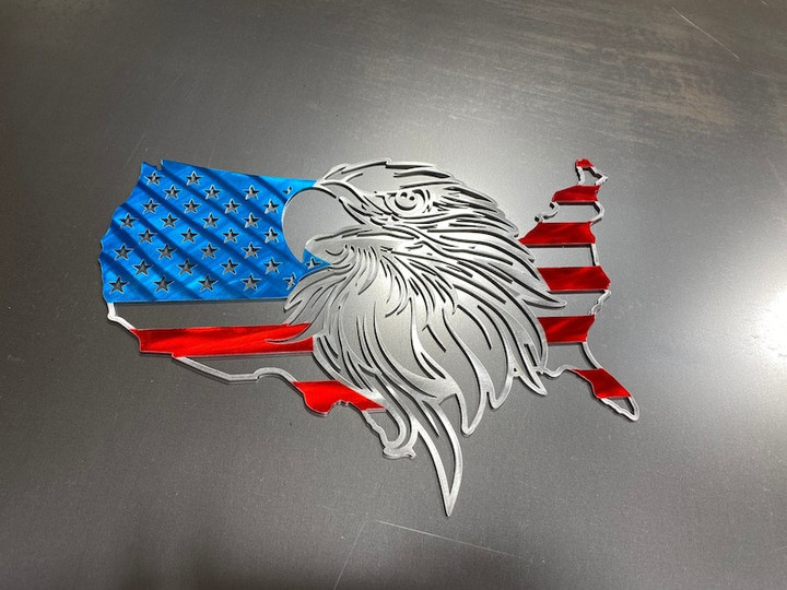 United States American Flag, Eagle Flag, Metal Flag, Patriotic Rustic Man Cave Decor, Gift For Dad