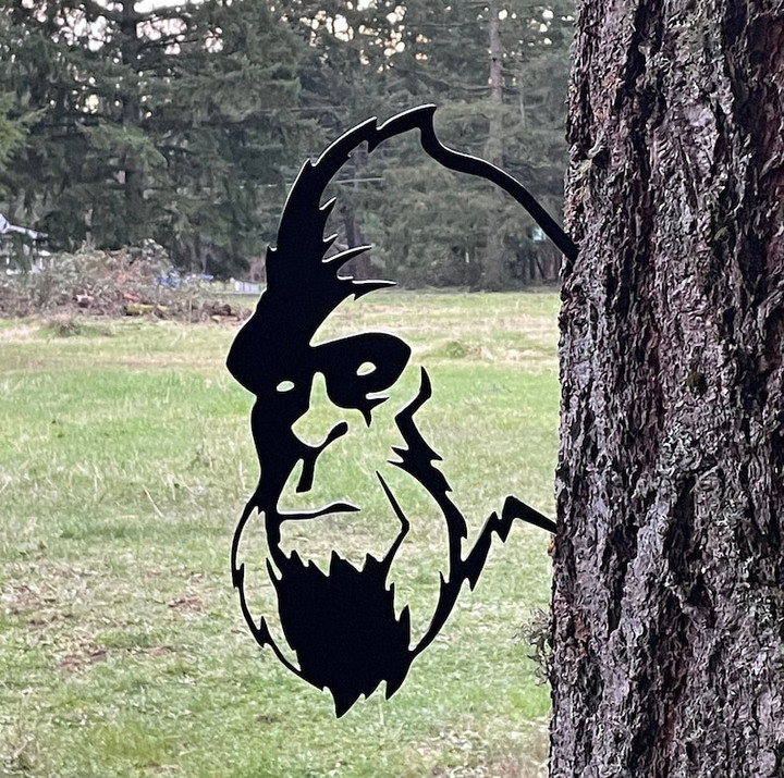 Bigfoot Peeking Sasquatch Big Foot Yeti Garden Stake Tree Stake Garden Art Backyard Decor Mother's Day Father's Day